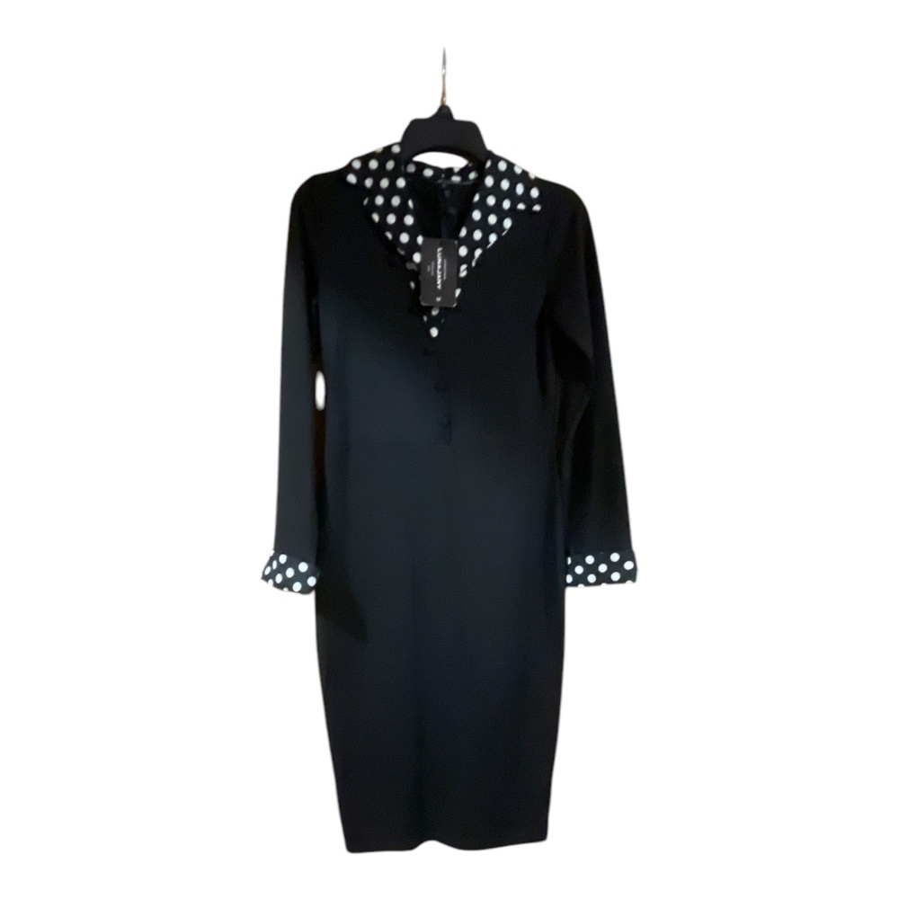 Black long sleeve dress, size M